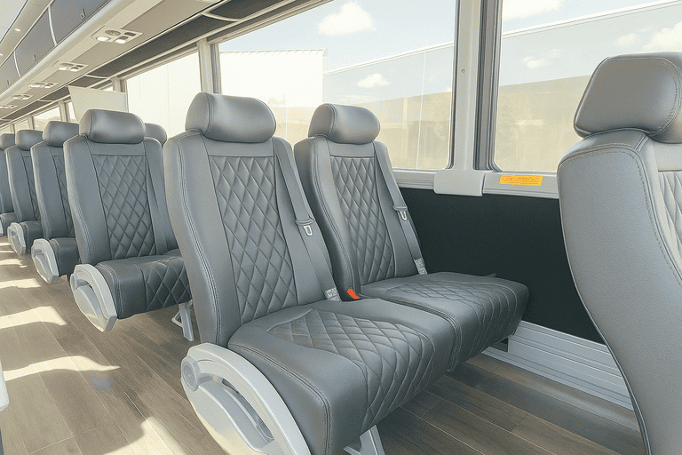interior of Greenville Coach Bus Service charter bus