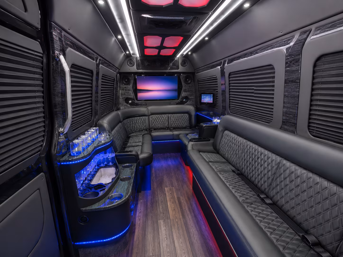 greenville 30 passenger party bus interior